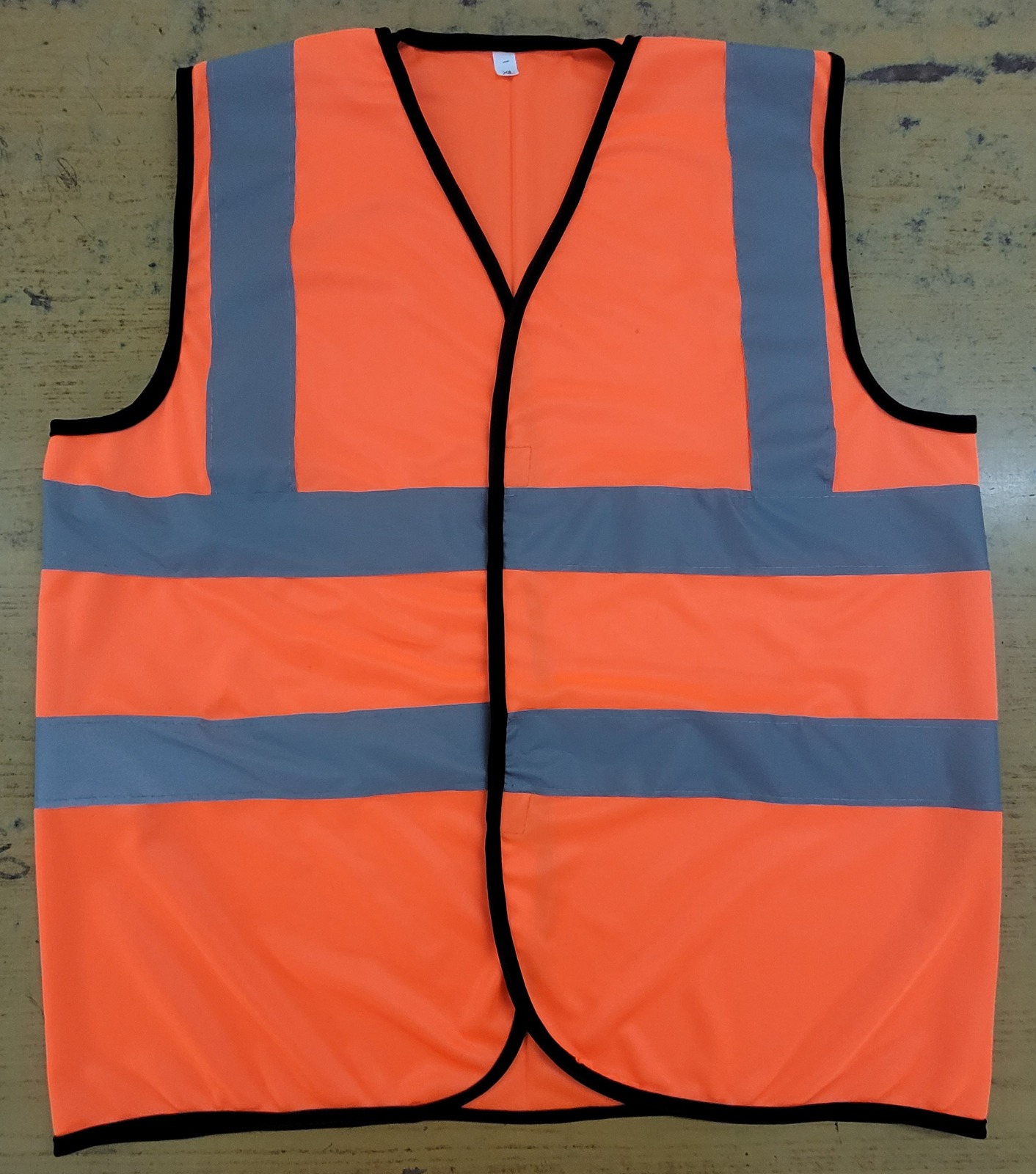 140 GSM Polyester Fluorescent Orange Double Reflective Tape Velcro Type