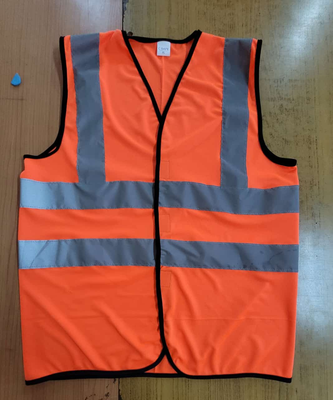 140 GSM Polyester Fluorescent Orange Double Reflective Tape Velcro Type