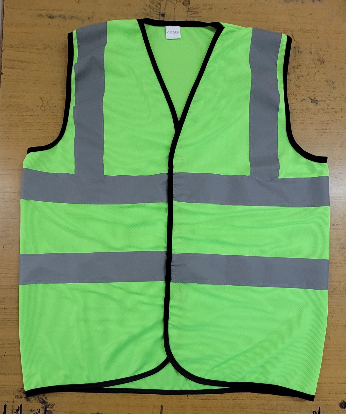 160 GSM Polyester Fluorescent Green Double Reflective Tape Velcro Type