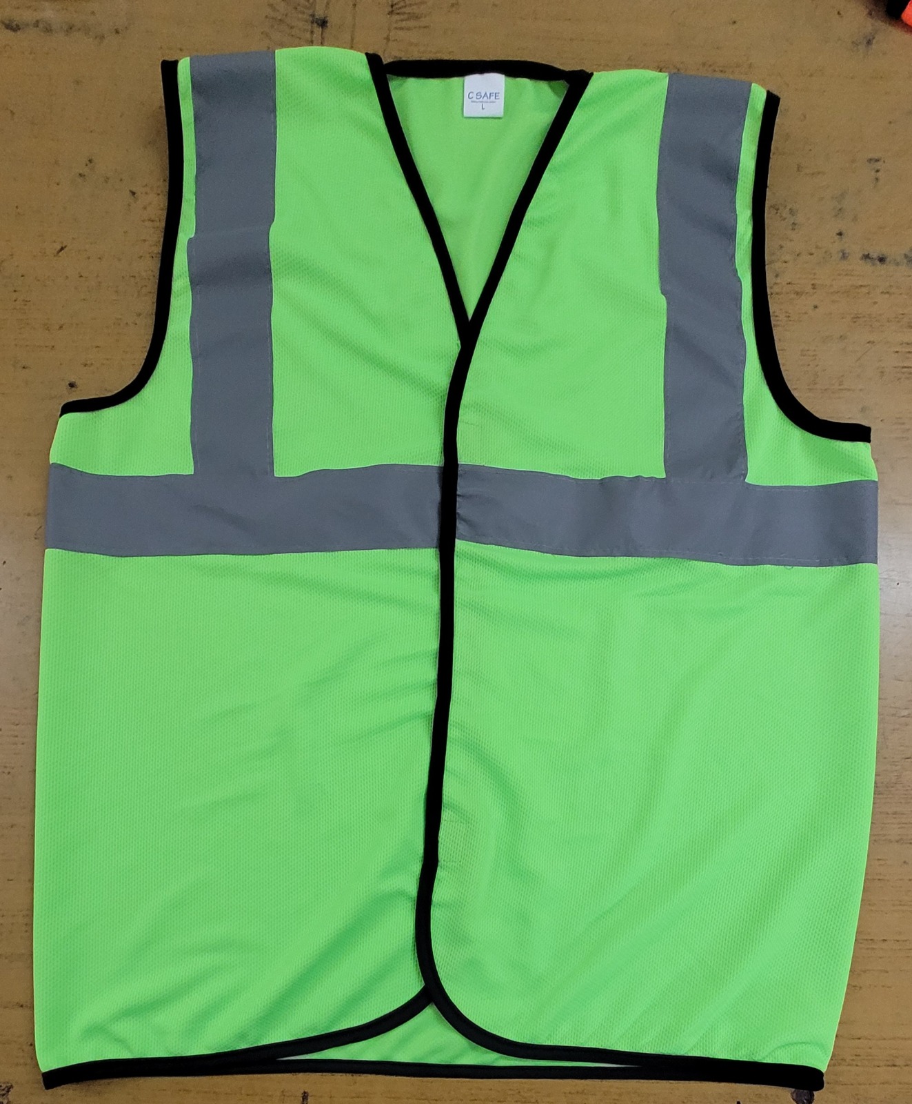 160 GSM Polyester Fluorescent Green Single Reflective Tape Velcro Type