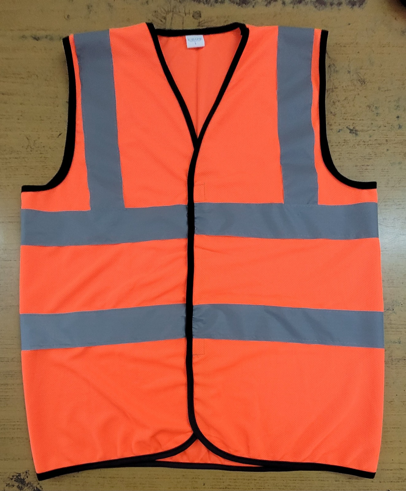 160 GSM Polyester Fluorescent Orange Double Reflective Tape Velcro Type