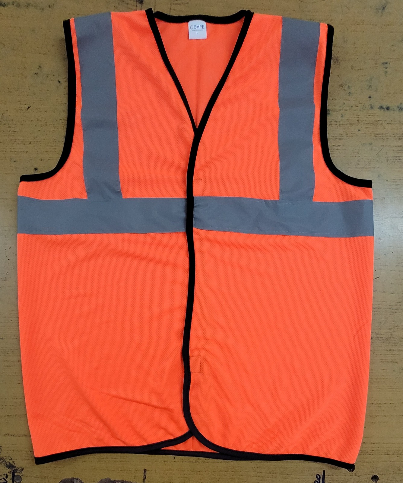 160 GSM Polyester Fluorescent Orange Single Reflective Tape Velcro Type